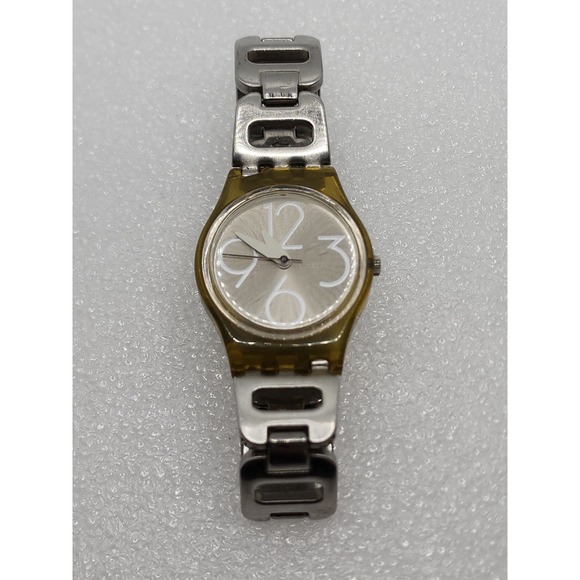 Swatch 2002 Big White numbers Metal bracelet Vintage Starburst Silver Dial Jelly - Picture 5 of 8